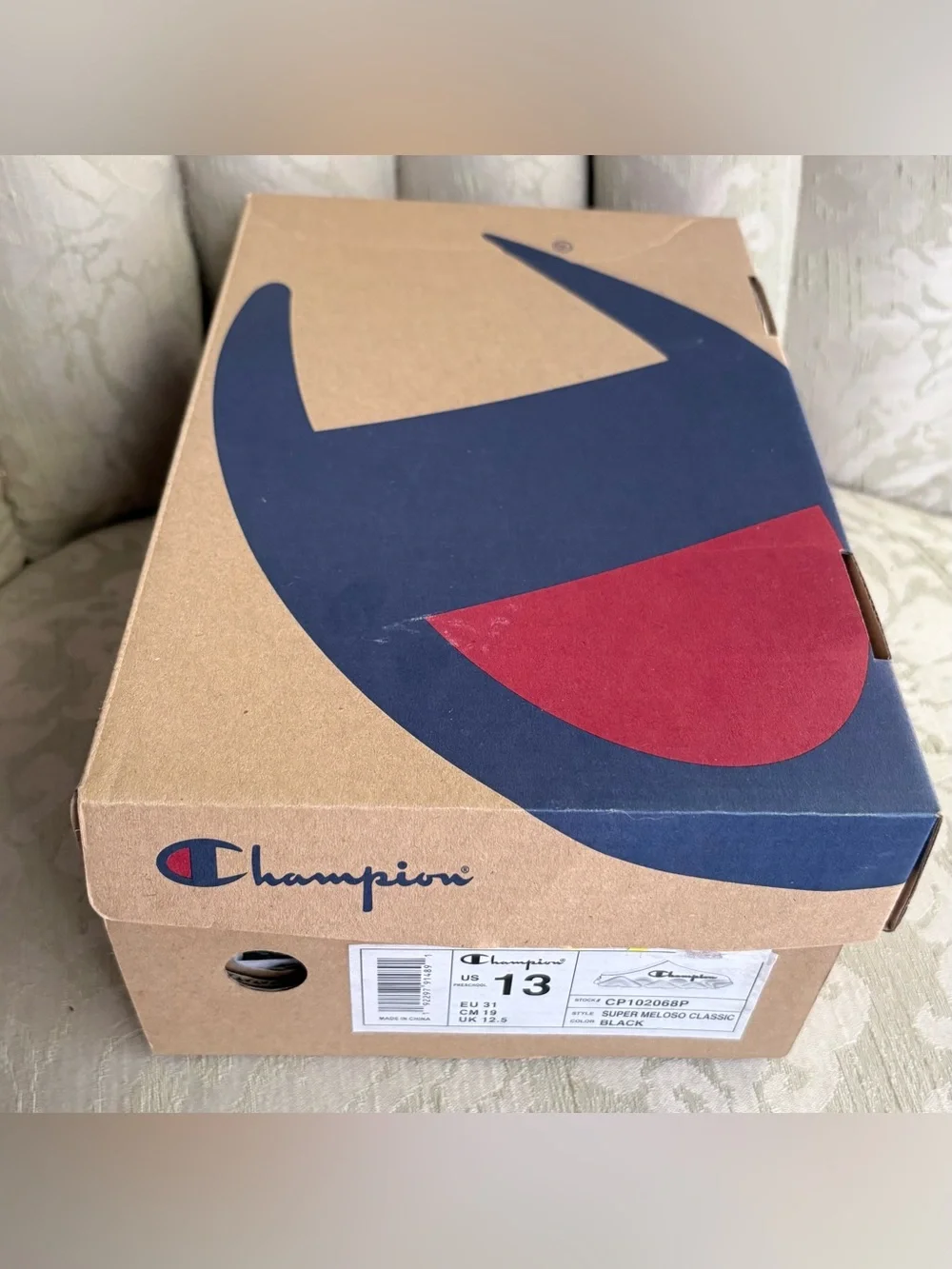 Champion Kids Black Logo Clog Mules with Red & Blue Accent
